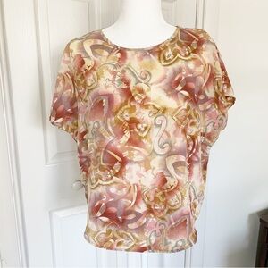 Vintage JR Bentley Womens Short Sleeve Blouse Sz M